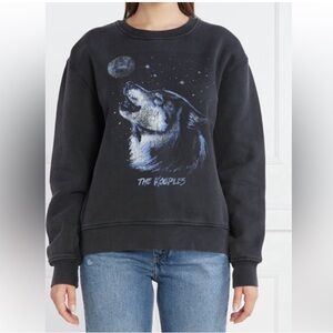 The Kooples wolf seriography crewneck sweatshirt whimsigoth twilight vibes XS M